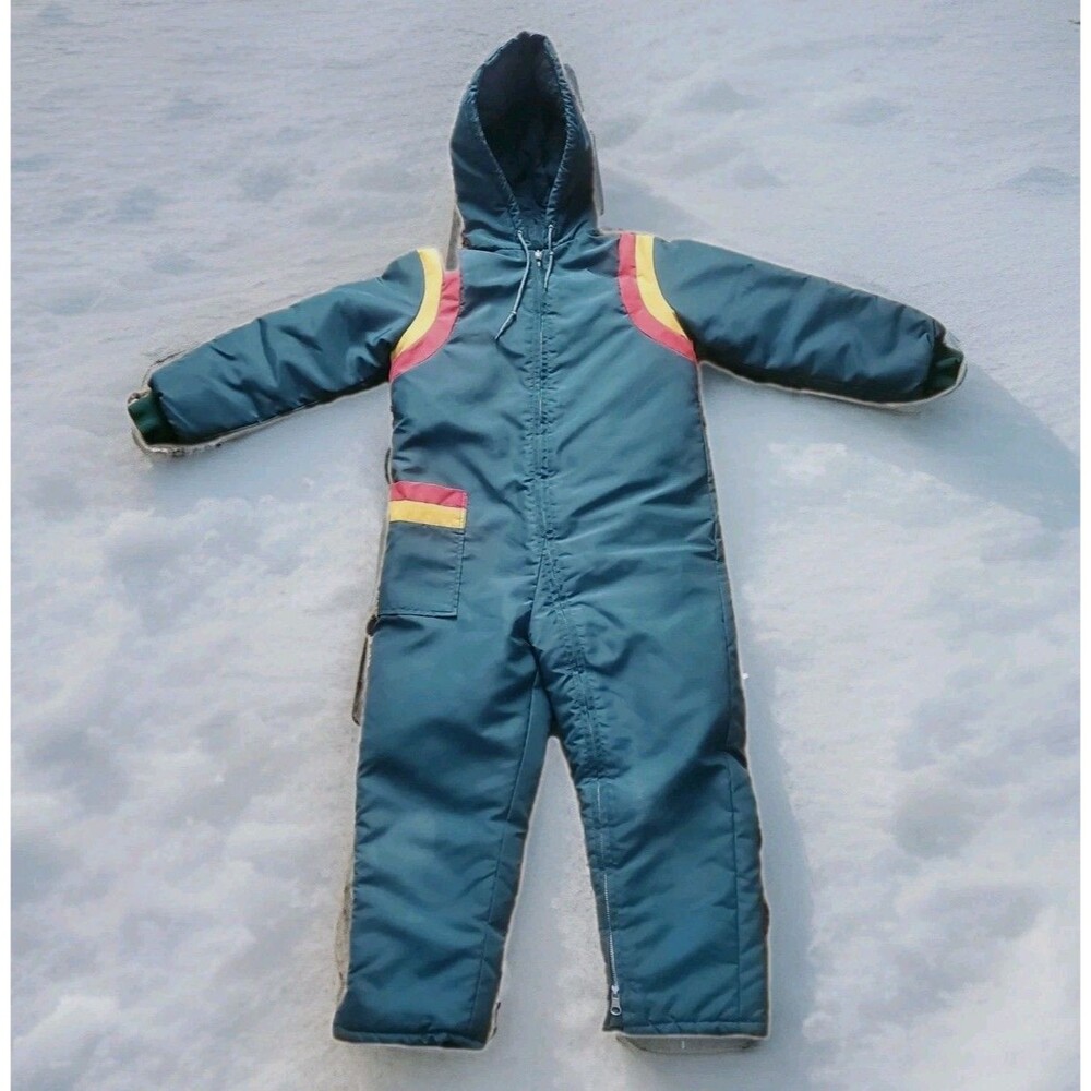 Vtg Sears Kids Ski Snowsuit Snowmobile Jumper Sz 6X Thermal Waterproof Hong Kong